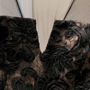 BCBG Max black tan lace dress